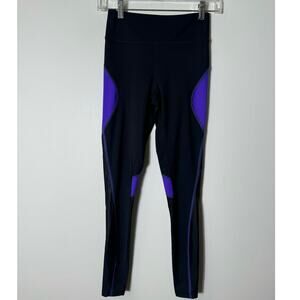 NWT Alala Black & Purple Exercise Ankle Leggings Sz XS